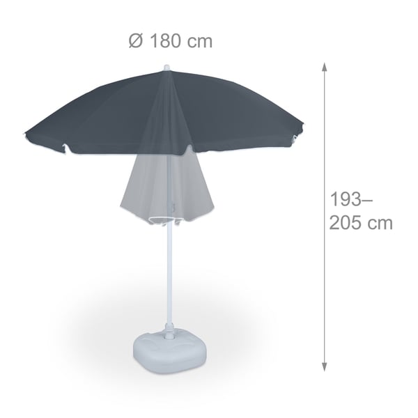 Haveparasol, 180x193 cm, 70% polyester, 30% stål, Kodustaar