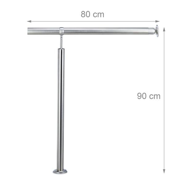Handledarset, Rostfritt stål, 150x80 cm, Silver, Kodustaar