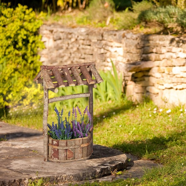 Planter, Träfontän för trädgård, 43x25x18 cm, Natur, Kodustaar