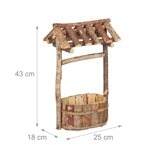 Planter, Träfontän för trädgård, 43x25x18 cm, Natur, Kodustaar