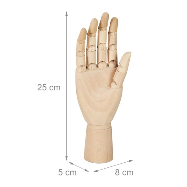 Ritmodell Hand, 25x8x5 cm, Natur, Kodustaar