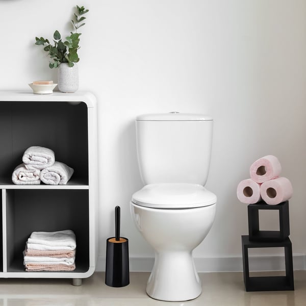 WC-harjasetti, 39x12 cm, muovi, bambu