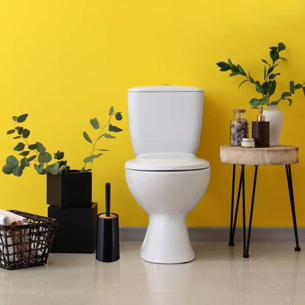 WC-harjasetti, 39x12 cm, muovi, bambu