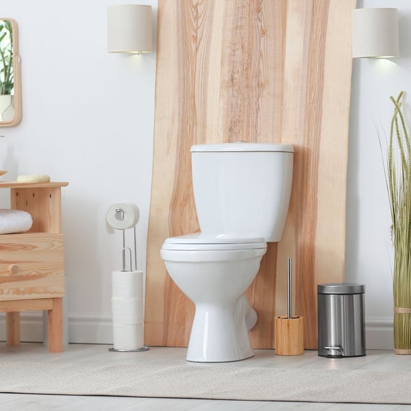 WC-harjasetti, silikoninen WC-harja pidikkeellä, 35x10,5 cm, luonnollinen hopea musta