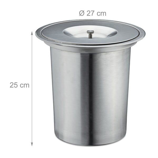 Affaldsspand, rustfrit stål, 25x27 cm, sølv