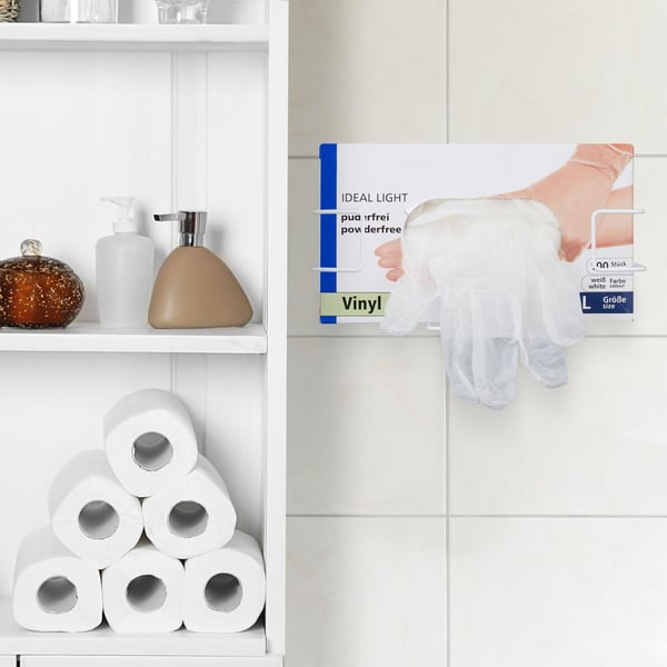 Handskdispenser, 10x27.5x8.5 cm, Vit, Järn, Kodustaar