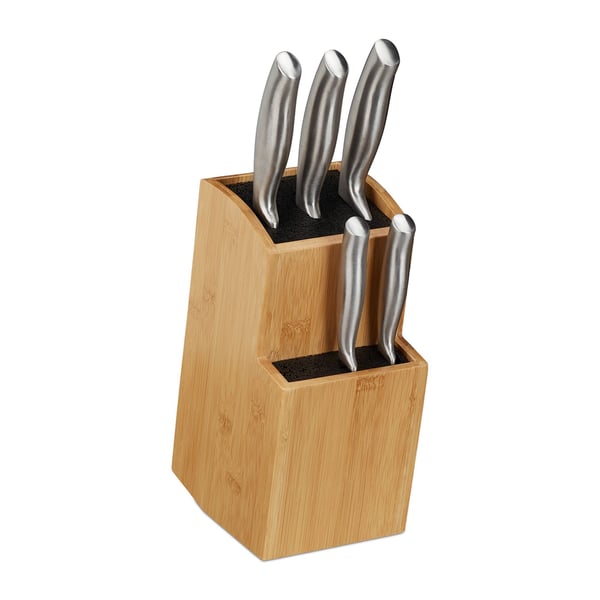 Knivblock, 25,5x11,5x18 cm, Natur, Svart, Kodustaar