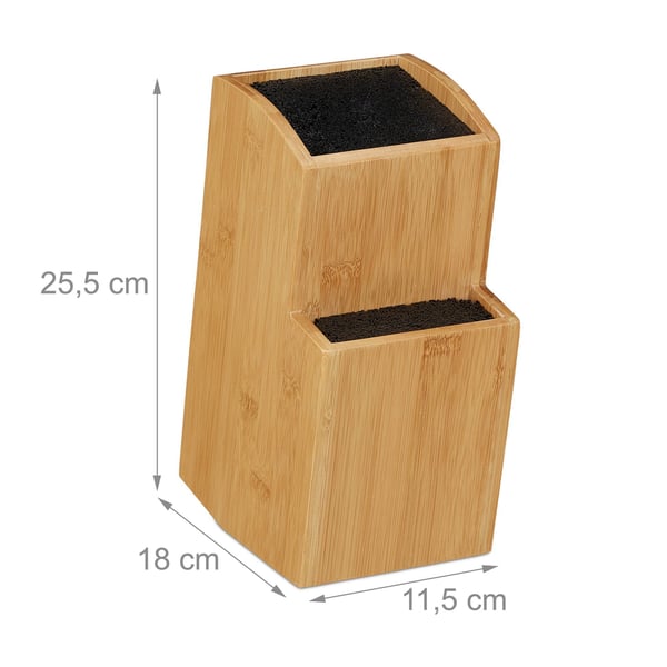 Knivblock, 25,5x11,5x18 cm, Natur, Svart, Kodustaar