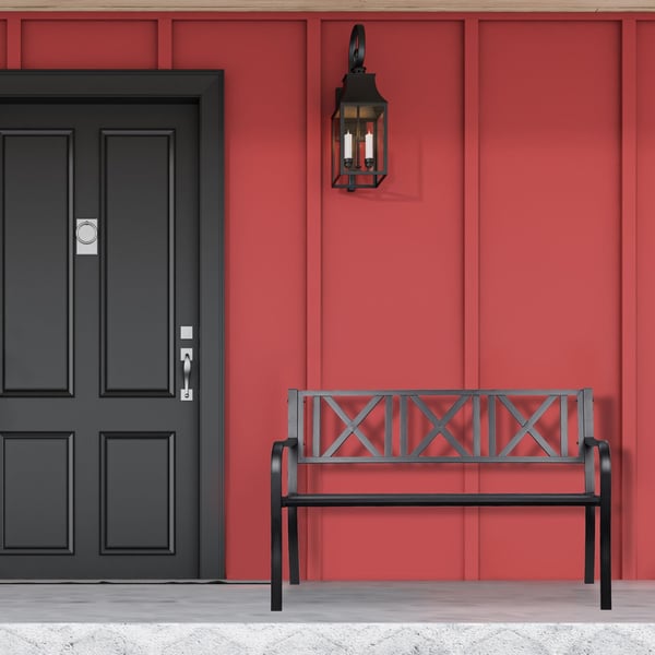 Puutarhapenkki, metalli, 127x63x80,5 cm