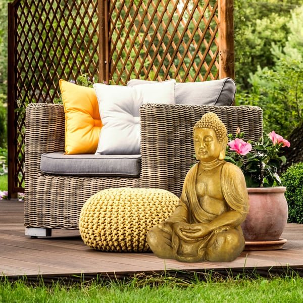 Buddha-staty, 46x34x68 cm, Guld, Kodustaar