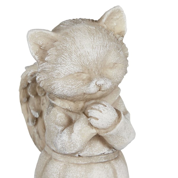 Kattstatyett prydnad, 8,5x9x18 cm, Kräm, Kodustaar