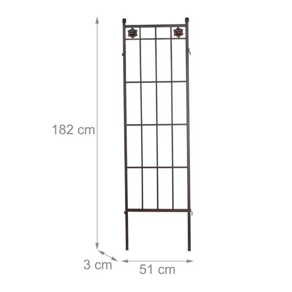 Espalierpanel, Metal, 51x3x182 cm, Brun, Kodustaar