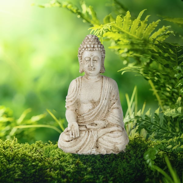 Buddha-staty, 17,5x10,5x7,5 cm, Vit, Kodustaar