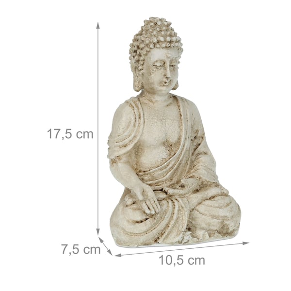 Buddha-staty, 17,5x10,5x7,5 cm, Vit, Kodustaar