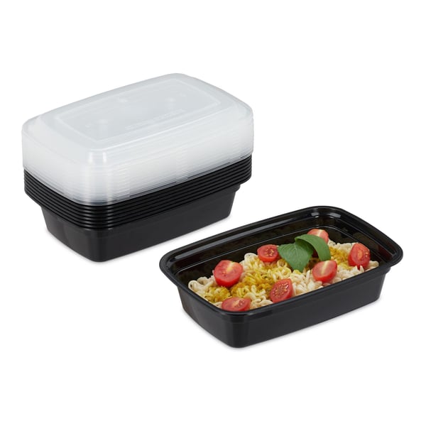 Meal Prep Boks Sæt, 22x15x7 cm, Sort, Kodustaar
