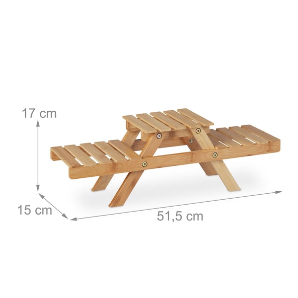 Plantehylde, Bambus, 17x51,5x15 cm, Natur, Kodustaar