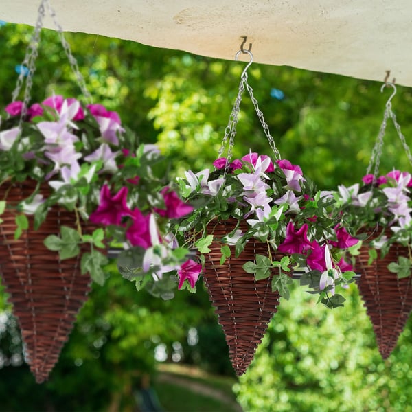 Hängande blomkorg set, 30x25 cm, Brun, Kodustaar