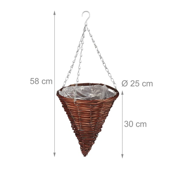 Hängande blomkorg set, 30x25 cm, Brun, Kodustaar