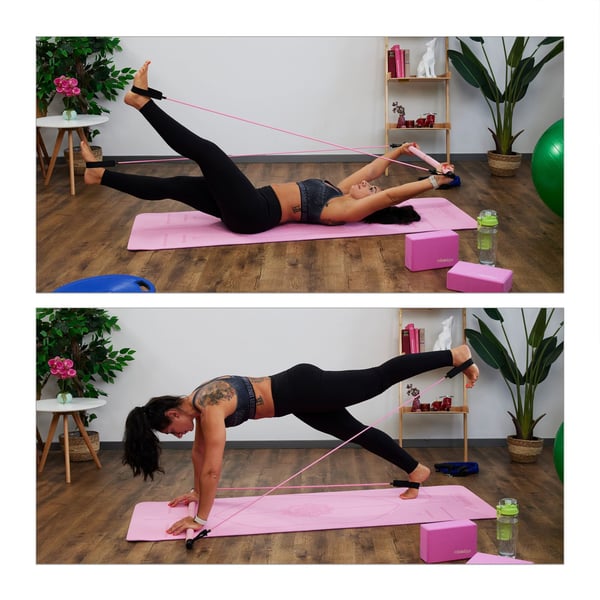Fitness ekspander, 91x3 cm, pink og sort, Kodustaar