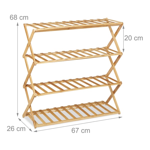 Kenkäteline, bambu, 68x67x26 cm, luonnonvärinen, Kodustaar