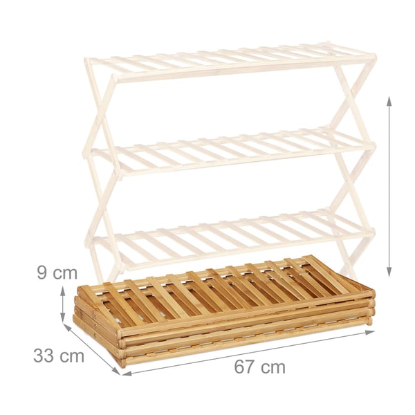 Kenkäteline, bambu, 68x67x26 cm, luonnonvärinen, Kodustaar