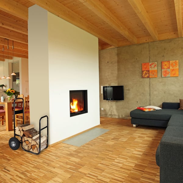 Vedkärra, 107x53x69 cm, Svart, Kodustaar