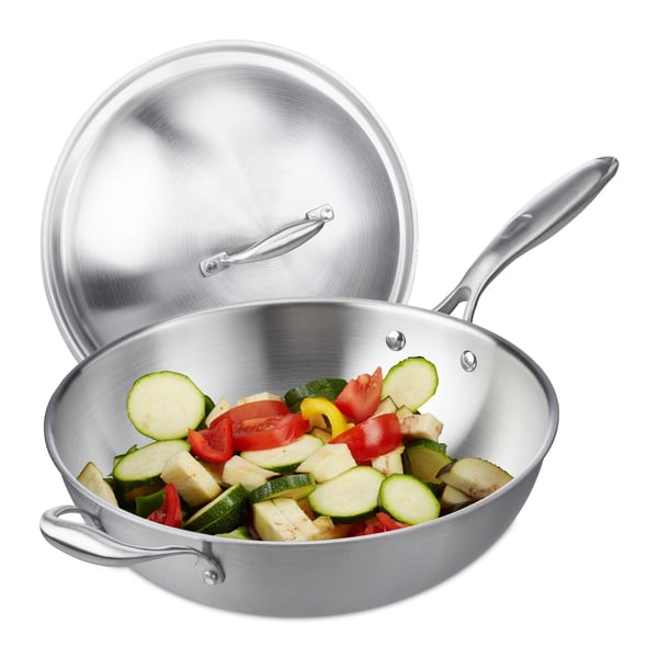 Wok, ruostumaton teräs, 23x60x32 cm, hopea, Kodustaar