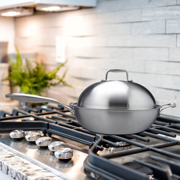 Wok, ruostumaton teräs, 23x60x32 cm, hopea, Kodustaar