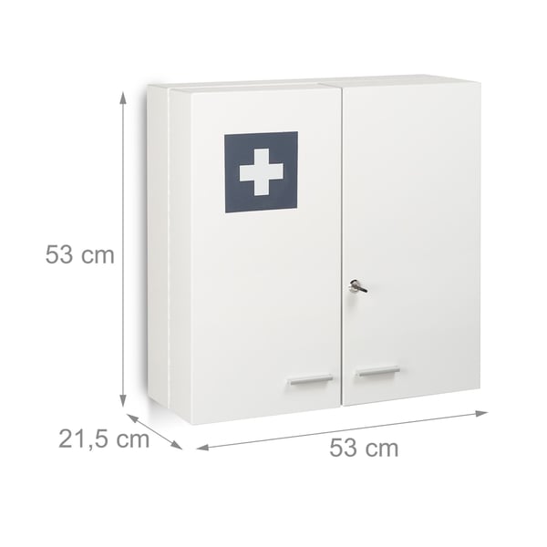 Medicinskab, 53x53x21,5 cm, Hvid