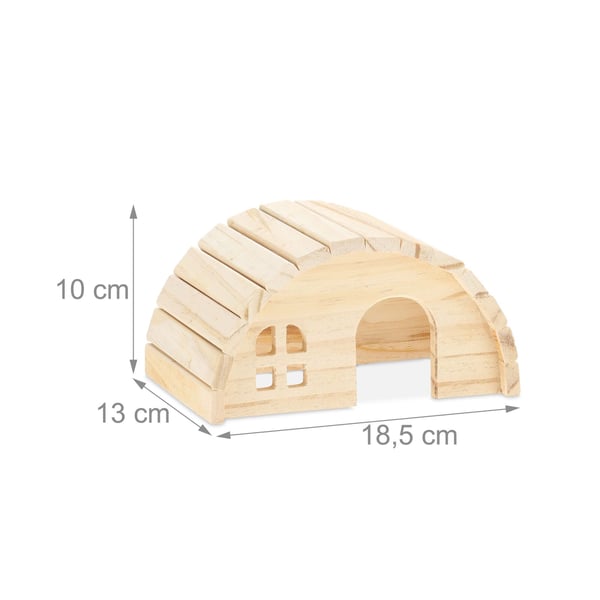 Hamsterin talo, puinen, 10x18,5x13 cm, luonnollinen, Kodustaar