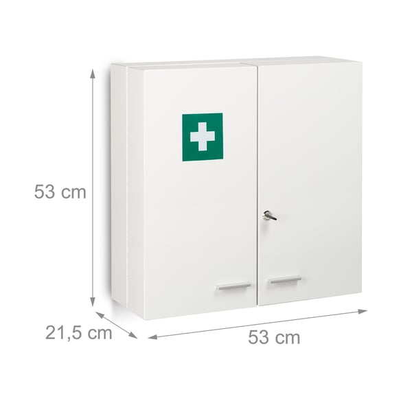 Medicinskab, 53x53x21,5 cm, Hvid