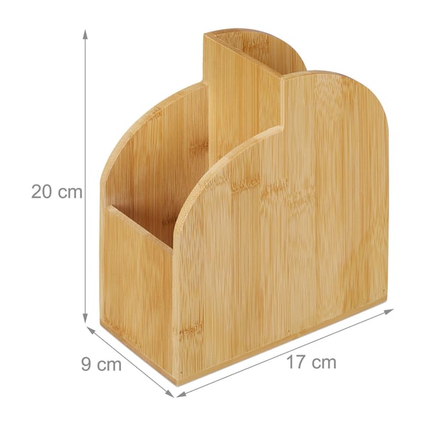 Kynäteline, bambu, 20x17x9 cm, ruskea