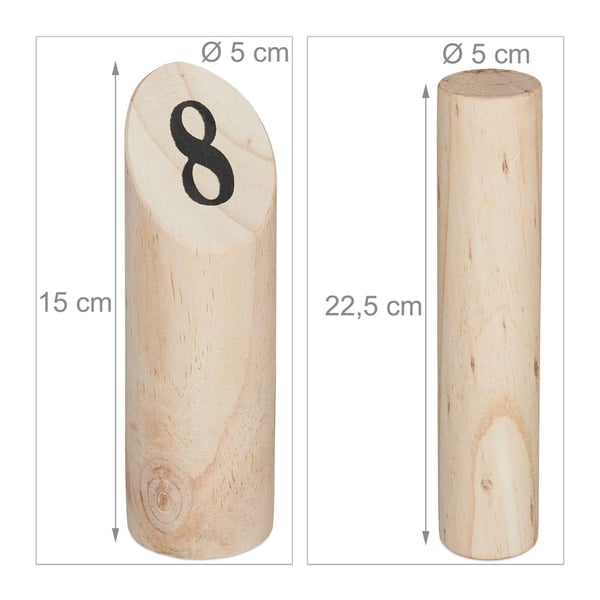 Kubb-pelisarja, Puu, 18x28x18.5 cm, Luonnonvärinen, Kodustaar