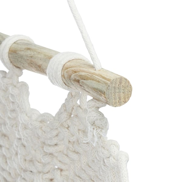 Vægophæng, Makramé Zig-Zag, 65x60,5x1,5 cm, Creme