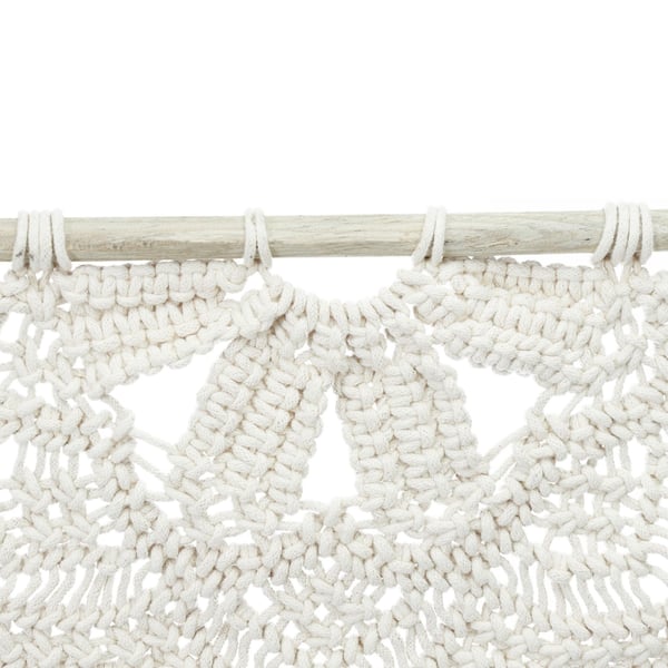 Vægophæng, Makramé Zig-Zag, 65x60,5x1,5 cm, Creme