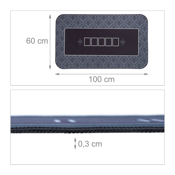 Poker måtte, 100x60 cm, 50% gummi; 50% polyester