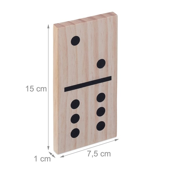 Domino spil, gigantisk, 15x7.5x1 cm, natur, Kodustaar