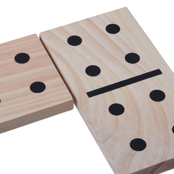 Domino spil, gigantisk, 15x7.5x1 cm, natur, Kodustaar