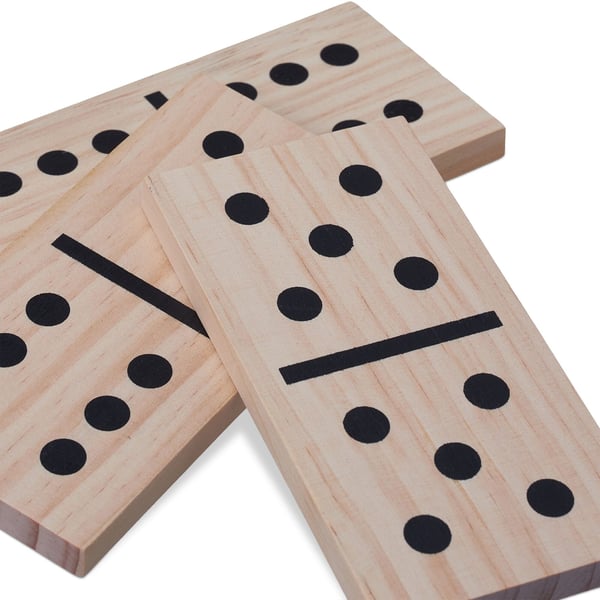 Domino spil, gigantisk, 15x7.5x1 cm, natur, Kodustaar