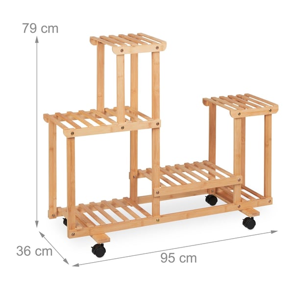 Kukkateline, bambu, 79x95x36 cm, luonnollinen