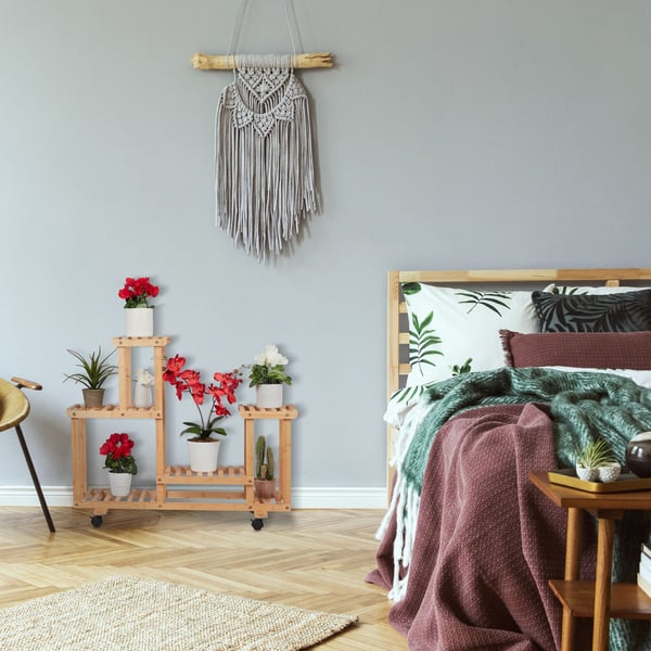 Kukkateline, bambu, 79x95x36 cm, luonnollinen