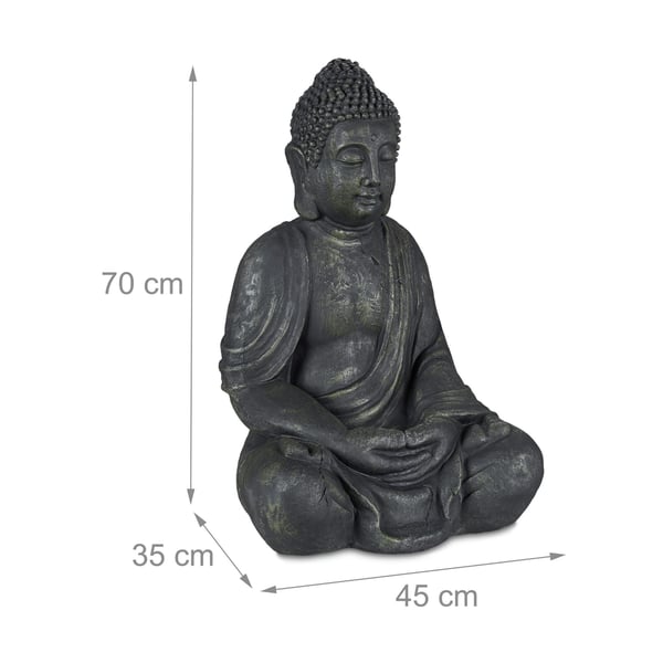 Buddha-patsas, 70x45x35 cm, harmaa