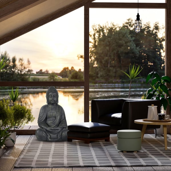 Buddha-patsas, 70x45x35 cm, harmaa