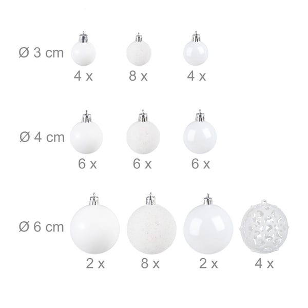 Joulupallojen setti, 4x3 cm, 5x4 cm, 7x6 cm, Kodustaar