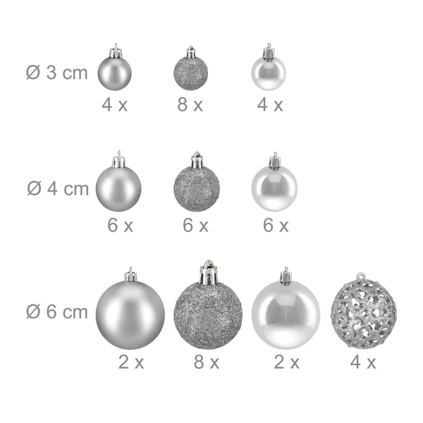 Joulupallojen setti, 4x3 cm, 5x4 cm, 7x6 cm, Kodustaar