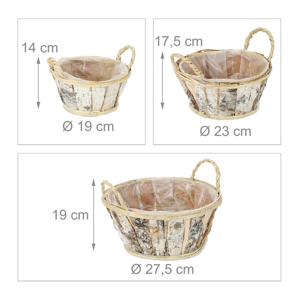 Blomkrukeset, 14x19 cm, 17,5x23 cm, 19x27,5 cm, Vit