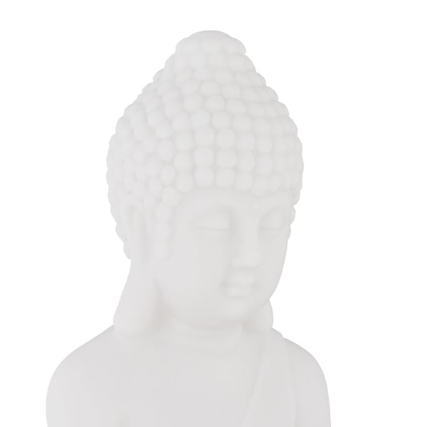 Figur, Siddende Buddha, 17x11,5x8 cm, Hvid, Kodustaar