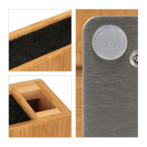Knivblock, Bambu, 23x30x12 cm, Natur, Kodustaar