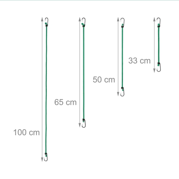 Bungee snorsæt, 100x0,6 cm, Grøn, Kodustaar