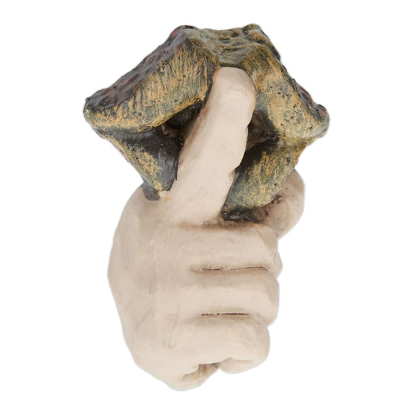 Havefigur, Hviskende Træansigt, Polyresin, Beige